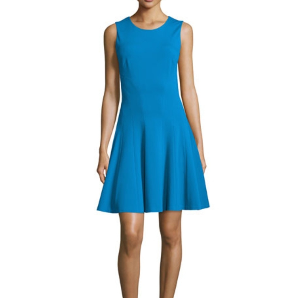 DVF "citra" blue fit and flare dress